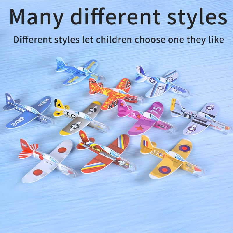100Pcs Foam Gliders - Colorful Paper Airplane Toys for Kids Outdoor Play