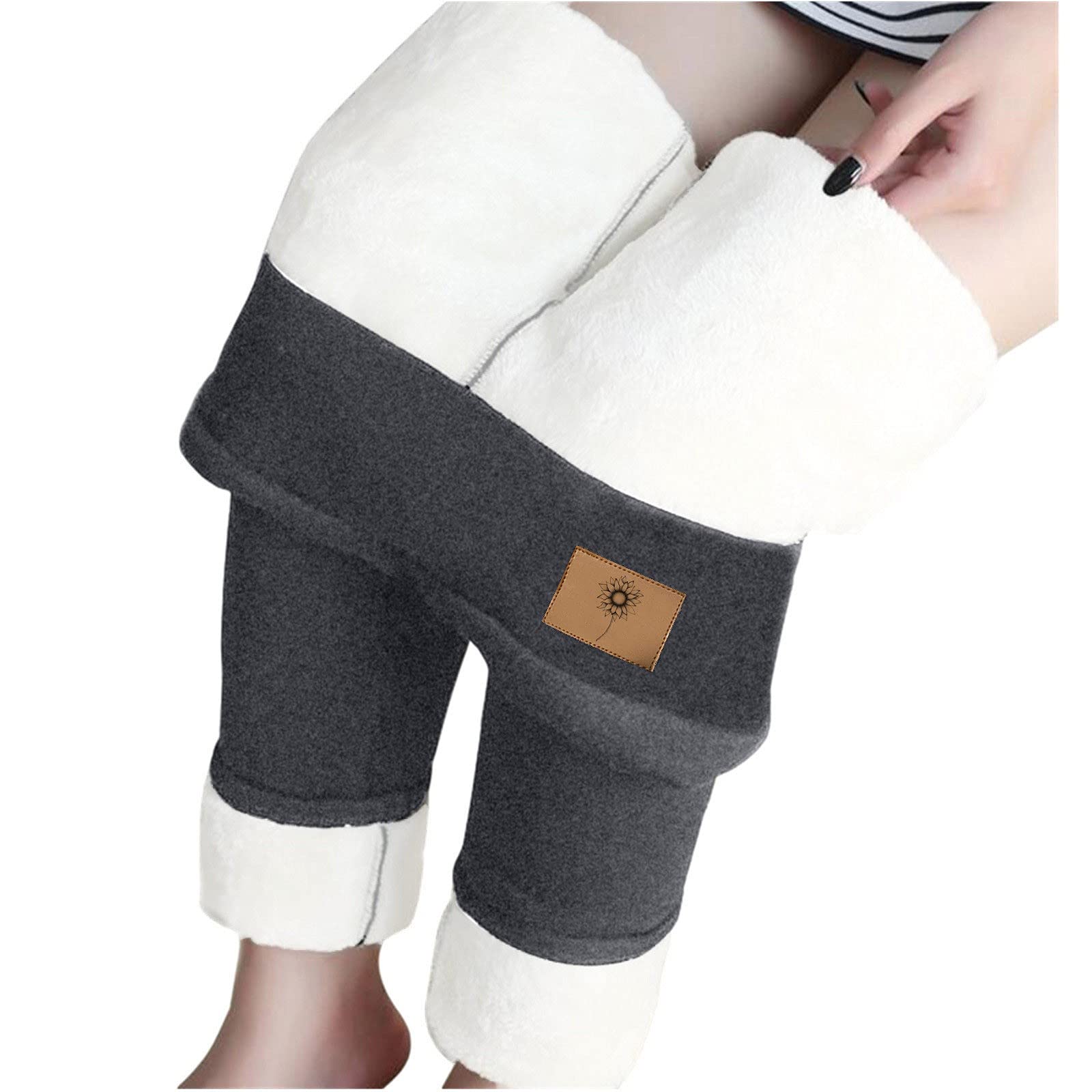 Women's Winter Sherpa Fleece Lined Leggings - Warm Thermal Stretchy High Waist Yoga Pants for Workout & Lounge - Perfect for Cold Weather, Yoga, Running & Everyday Wear