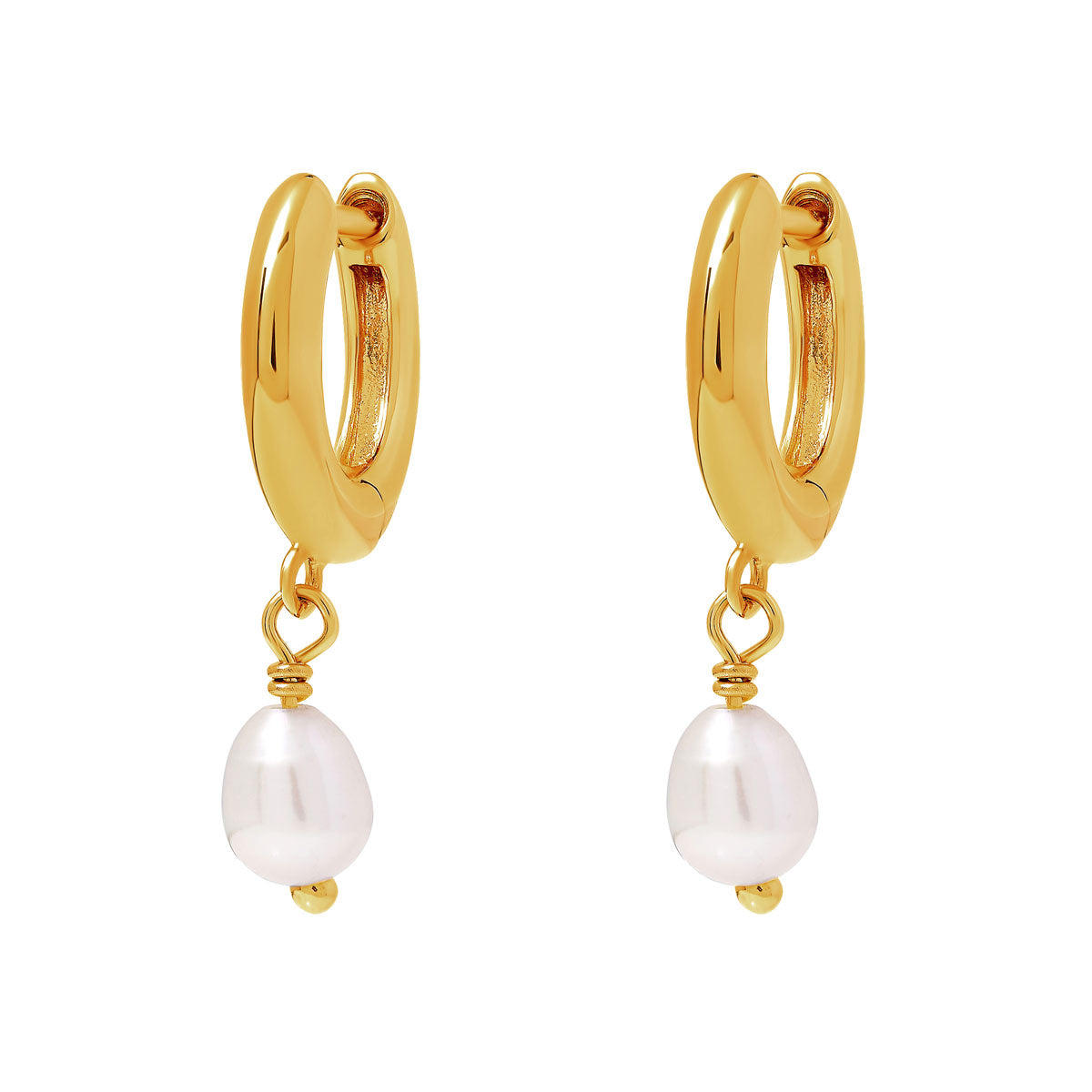 Elegant Gold Pearl Huggie Earrings for Women - Perfect for Parties, Weddings & Everyday Wear