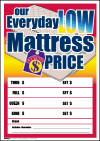 100-Pack Sale Tags for Retail Stores - Durable Mattress Price Labels for Everyday Low Pricing - Perfect for Clearance Sales & Promotional Discounts