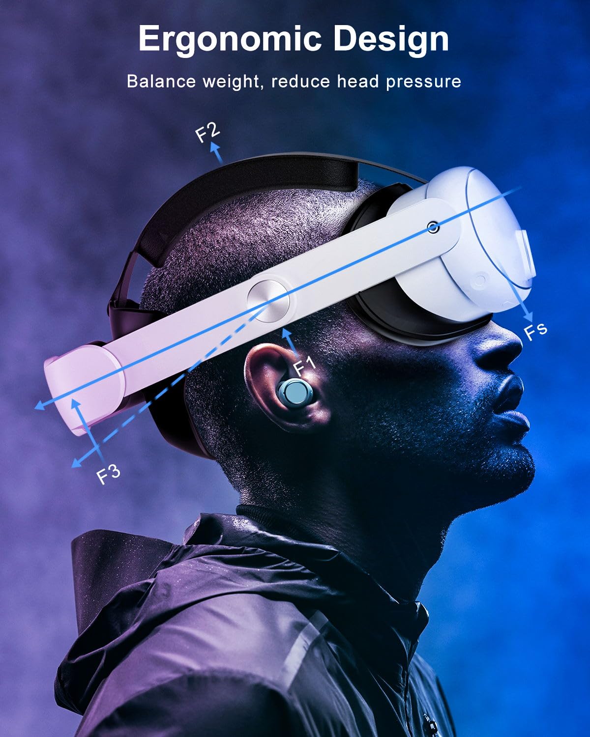 Meta Quest 3/Quest 3S Head Strap - Lightweight Adjustable VR Headset Accessory with Soft Cushion, Pressure-Free Design - Perfect Elite Strap Replacement for Enhanced Gaming & Virtual Reality Experience