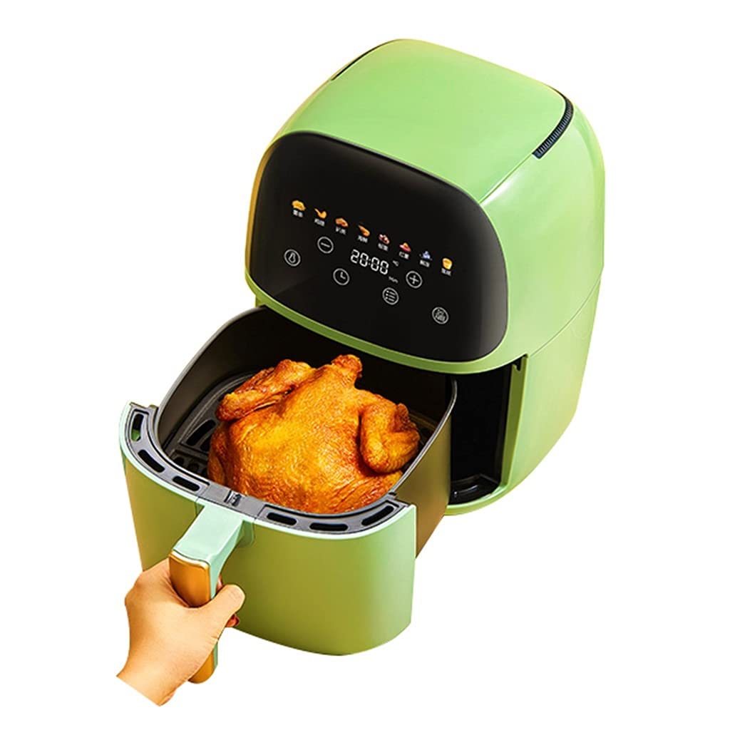 Large Capacity Air Fryer Oven with Temperature Control & Timer - Oil Free, Easy to Clean, Low Fat Healthy Cooking (35.8x24.6x31.3cm, Green) - Perfect for Family Meals, Snacks & Weight Loss Diets