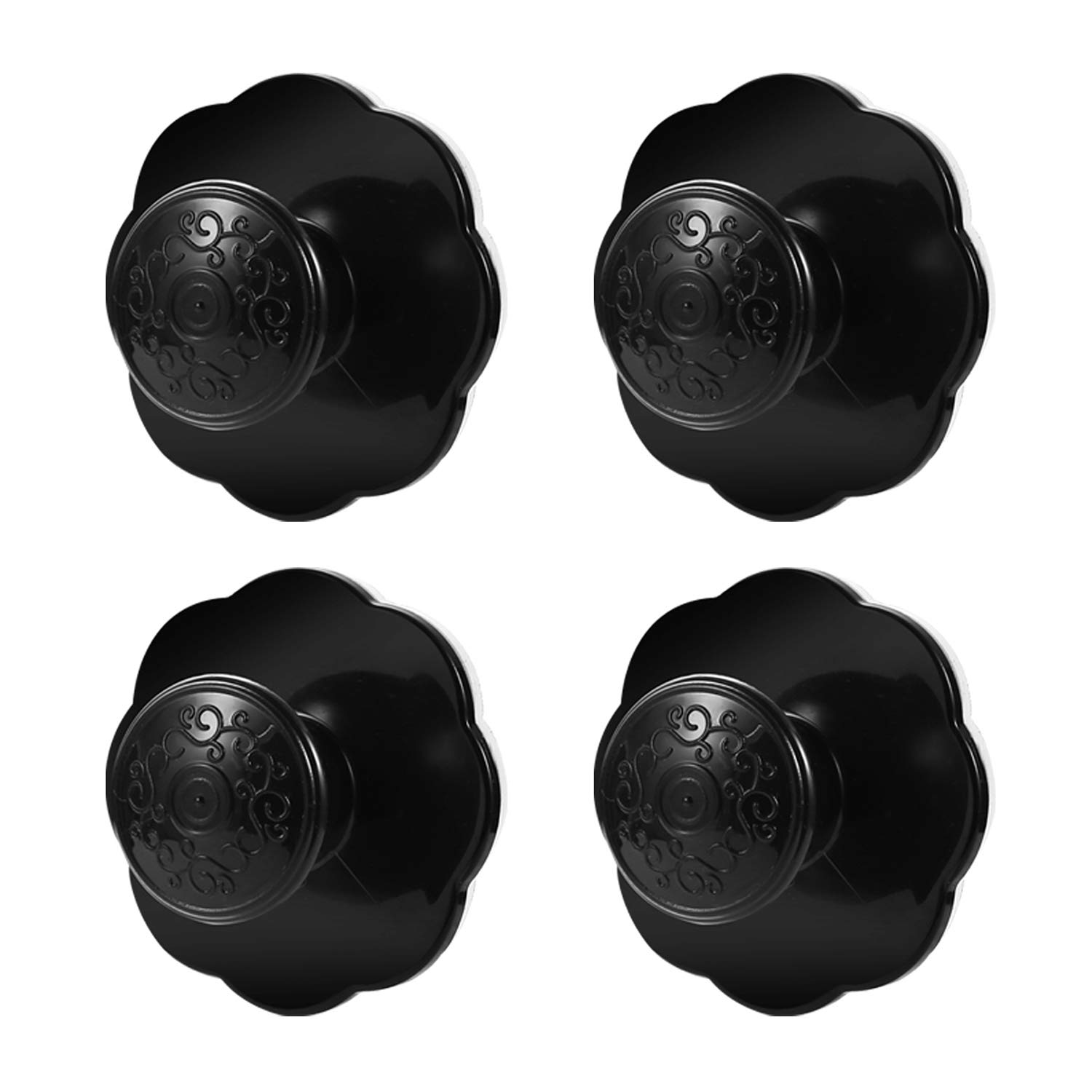 6 Pack Self-Adhesive Drawer Knobs - Easy Install No Drill Cabinet Handles for Kitchen, Bathroom, Office - Black Stick-On Pulls for Smooth Drawer & Door Opening (Ideal for Elderly & Kids)