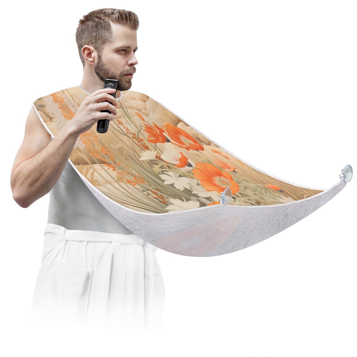 **Men's Beard Shaving Bib & Hair Dye Apron - Waterproof Barber Cape for Grooming, Makeup, & Haircuts - Sink Hair Catcher & Beard Trimming Accessory - Perfect for Home & Salon Use**