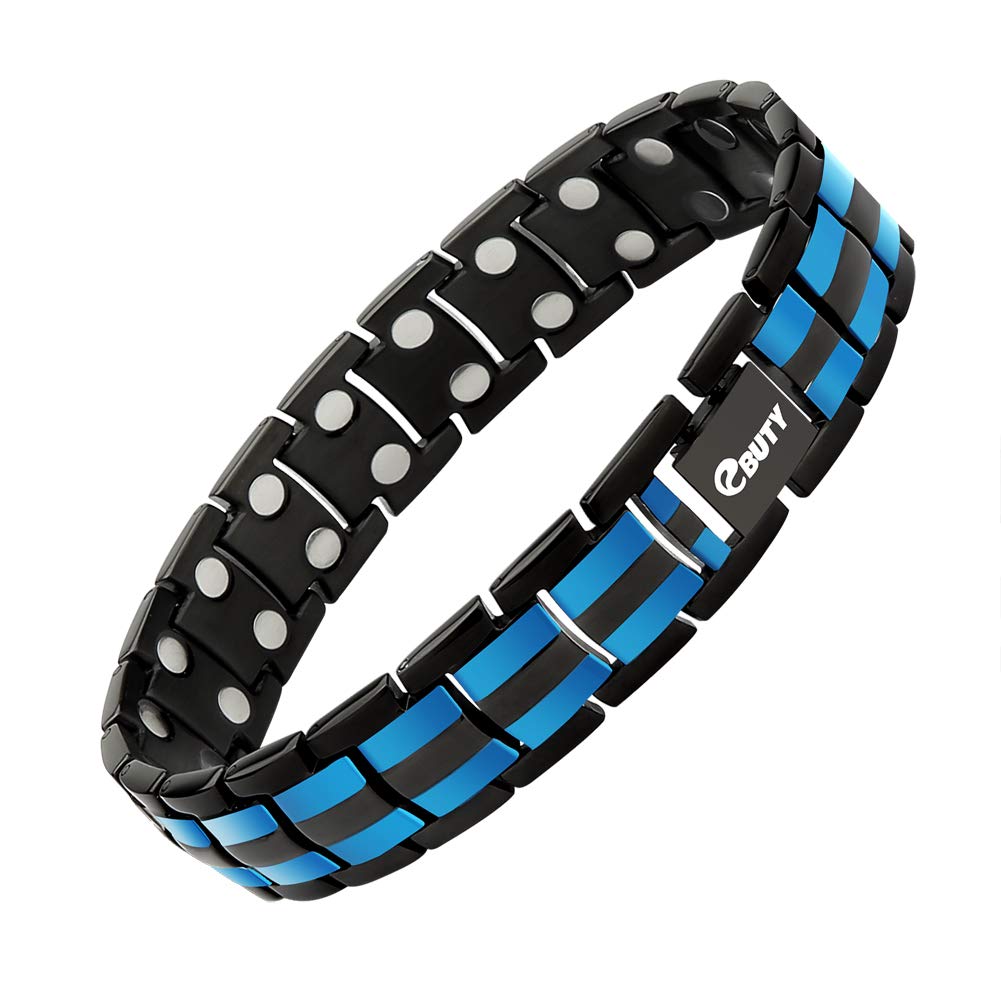 EBUTY Men's Bracelet with Free Link Removal Tool - Adjustable Stainless Steel Chain Bracelet for Casual & Formal Wear