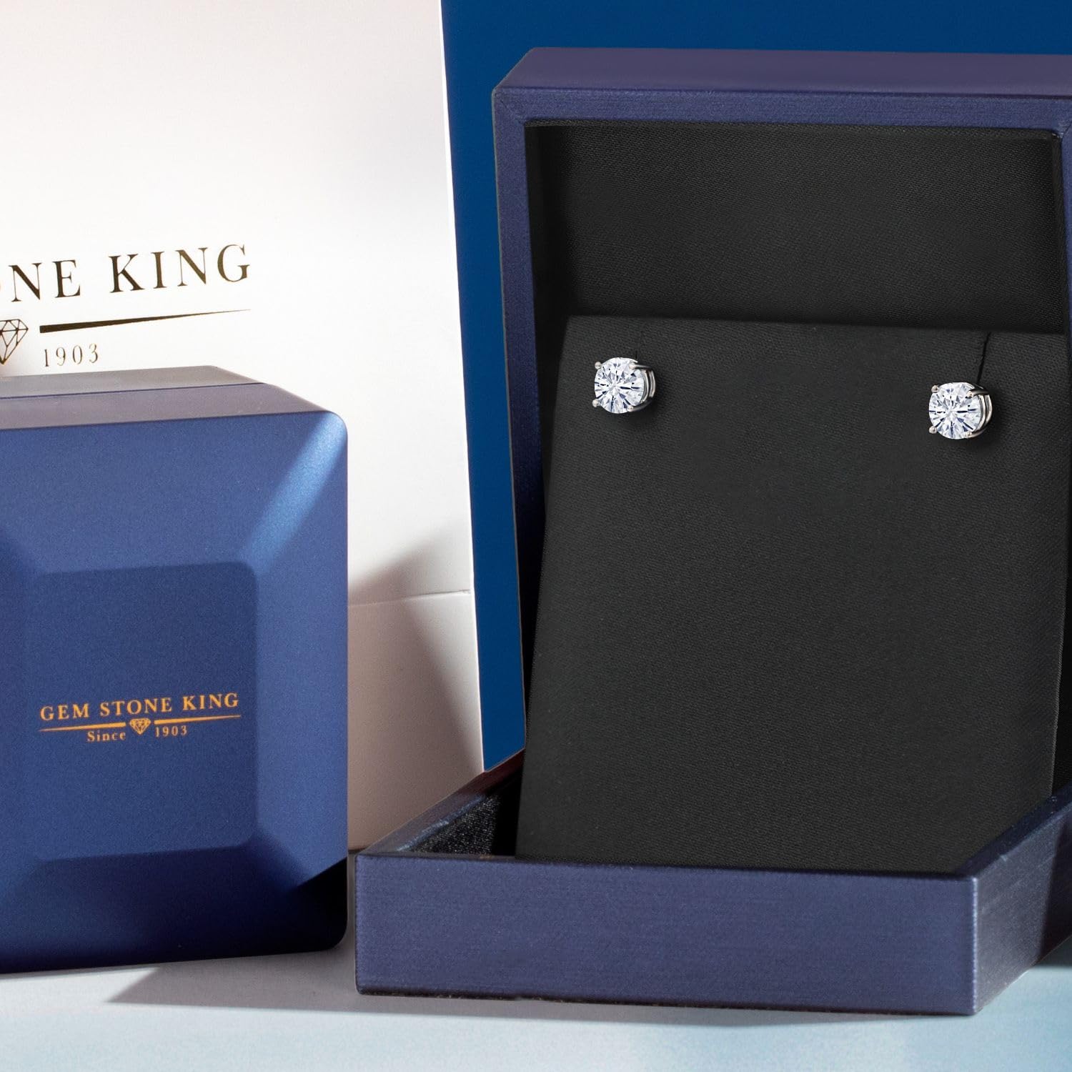 925 Sterling Silver Moissanite Stud Earrings for Women & Men - 1.60 CTTW Round 6mm Gemstone Birthstone Jewelry | Perfect Gift for Anniversary, Birthday & Everyday Wear