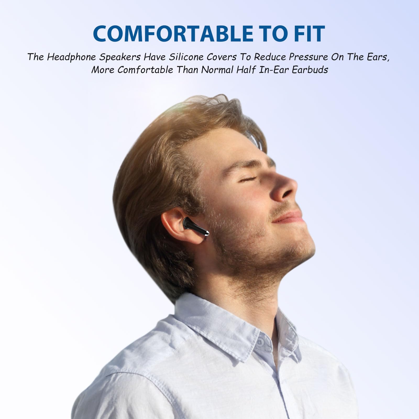Wireless Bluetooth Earbuds with Noise Isolation & Mic - Compatible with iPhone 16/15 Pro Max/14/13 & Samsung Galaxy S24 Ultra/S23/S22/A35/Pixel 8 Pro/7 - Perfect for Workouts, Commuting & Gaming