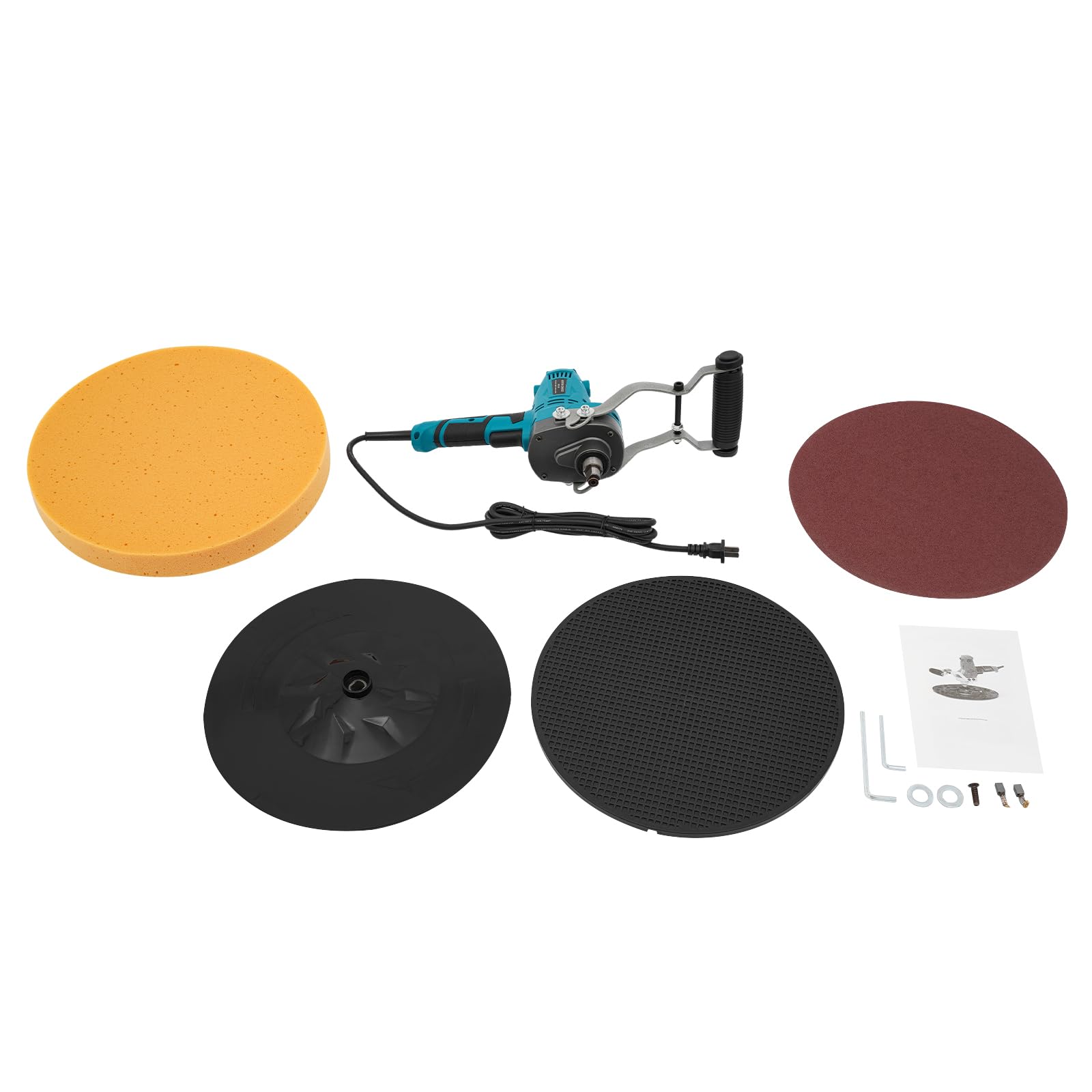 850W Electric Concrete Sander - Variable Speed 50-100RPM Handheld Drywall Sander with 16-Inch Sanding Pad for Ceiling, Cement, Mortar & Plaster | Perfect for Wall Polishing & Surface Preparation in Construction & DIY Projects