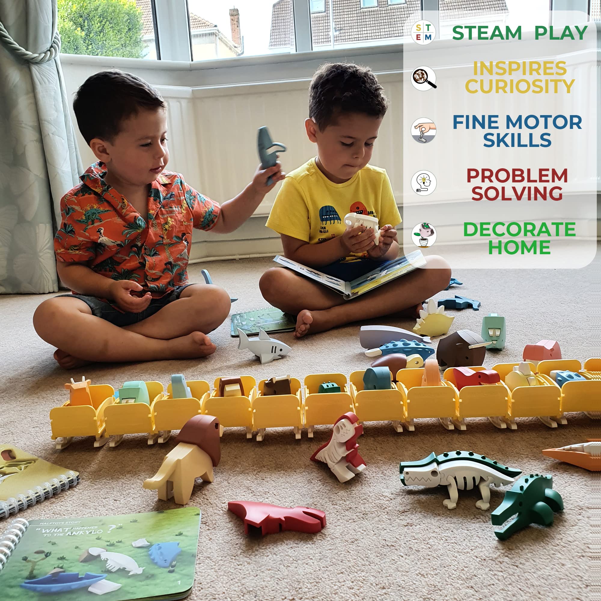 HalfToys Wolf Magnetic 3D Puzzle - STEM Educational Building Toy for Kids Ages 3+ | Interactive Brain Teaser & Early Learning Animal Figurine Set | Perfect Birthday Gift for Boys & Girls | Fun Classroom & Homeschool Activity for Preschoolers