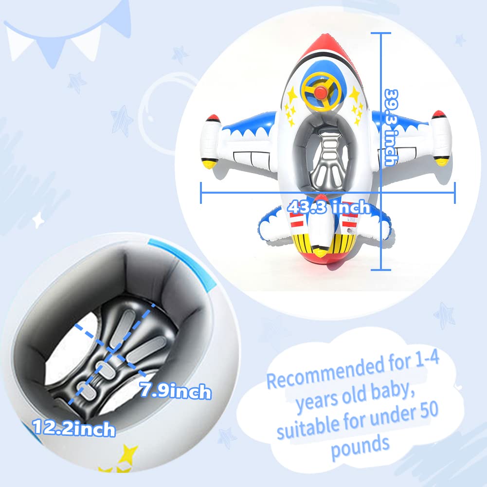 Inflatable Baby Pool Float for Toddlers Age 1-4 - Safe Swim Ring with Seat, Steering Wheel & Horn - Summer Water Toy for Kids - Perfect for Pool, Beach & Backyard Fun - Boys & Girls Ride-On Raft