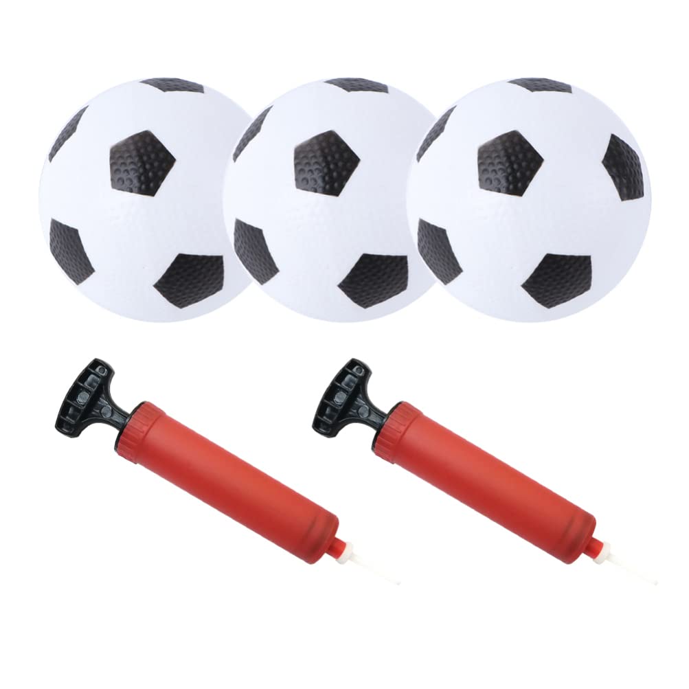 STOBOK 5Pcs Inflatable Soccer Beach Balls - 12CM Football Pool Toys for Kids with Air Pump, Perfect for Summer Beach Parties, Swimming Pool Games & Outdoor Play (Baby Toddler Toy)
