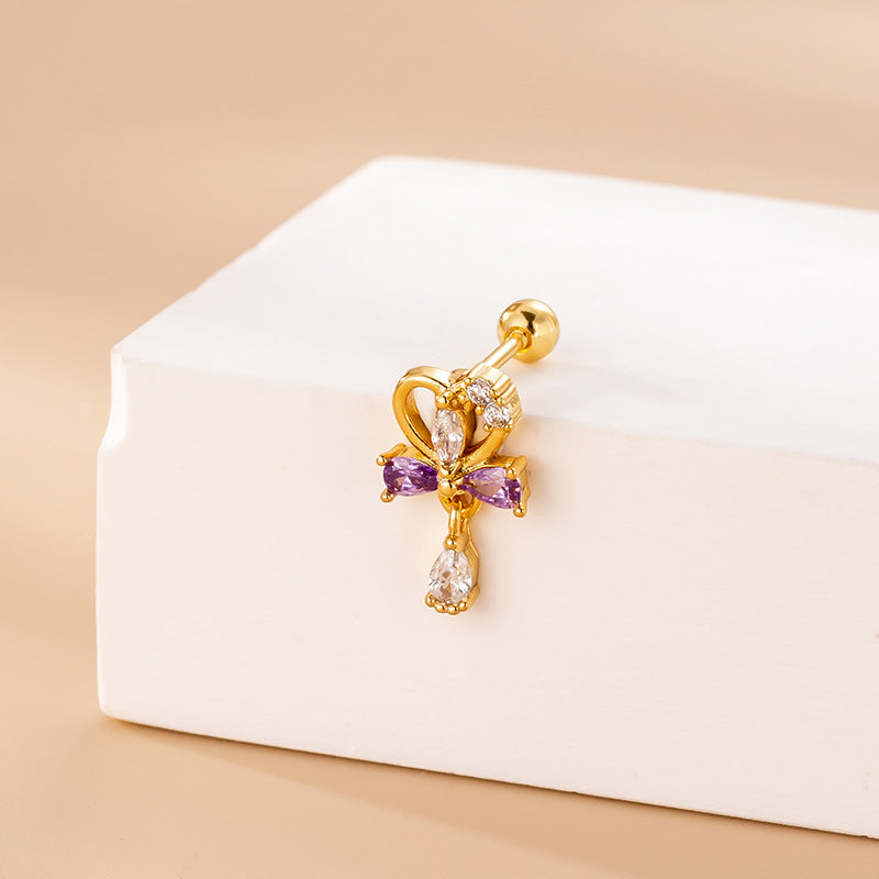 20G Heart Conch Stud Earrings - Stainless Steel Tragus & Helix Piercing Jewelry | Perfect for Cartilage, Conch, and Tragus Piercings | Great for Everyday Wear & Special Occasions