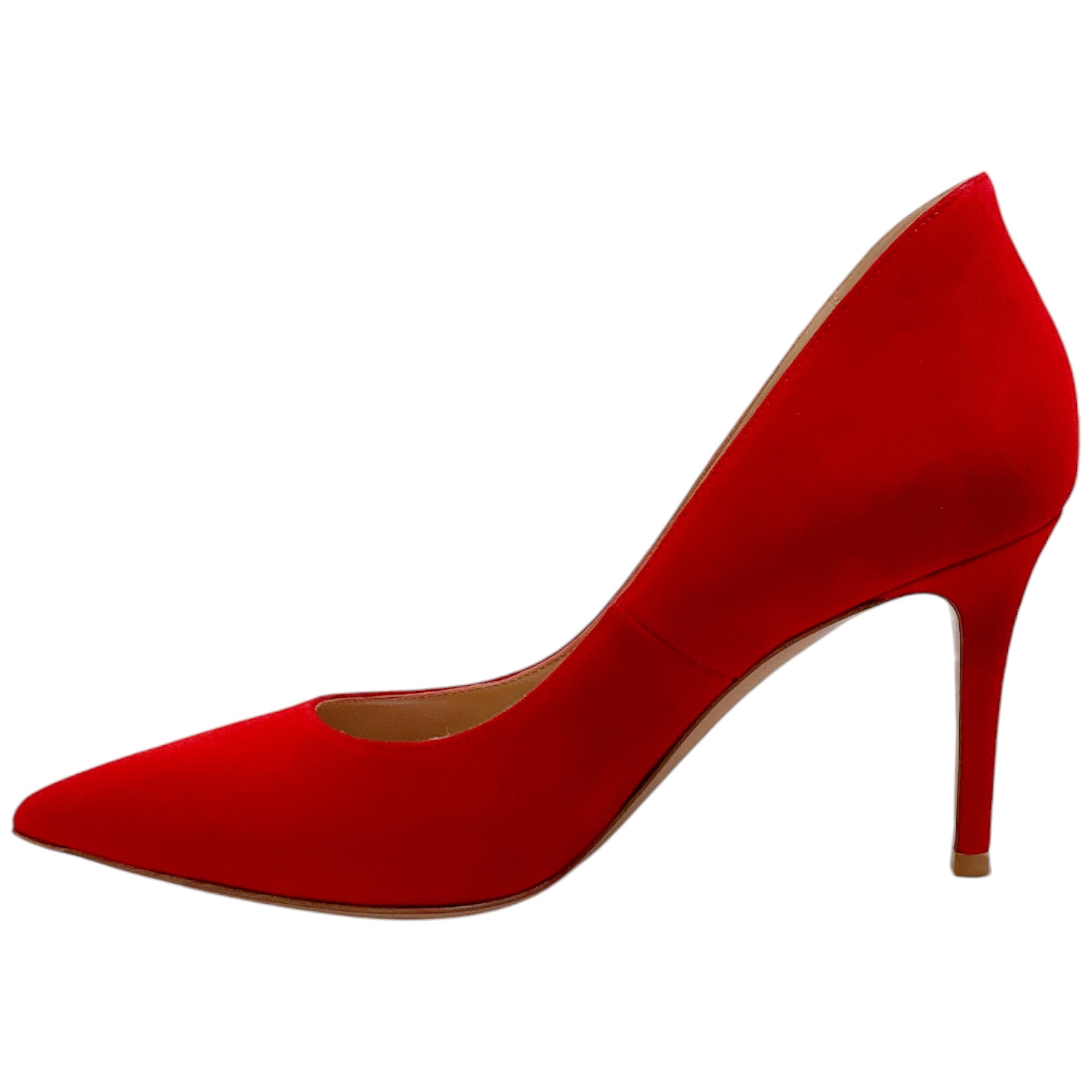 Gianvito Rossi Tabasco Red Suede Ellipsis 85mm Pumps - Women's Luxury High Heels for Parties, Weddings & Evening Events