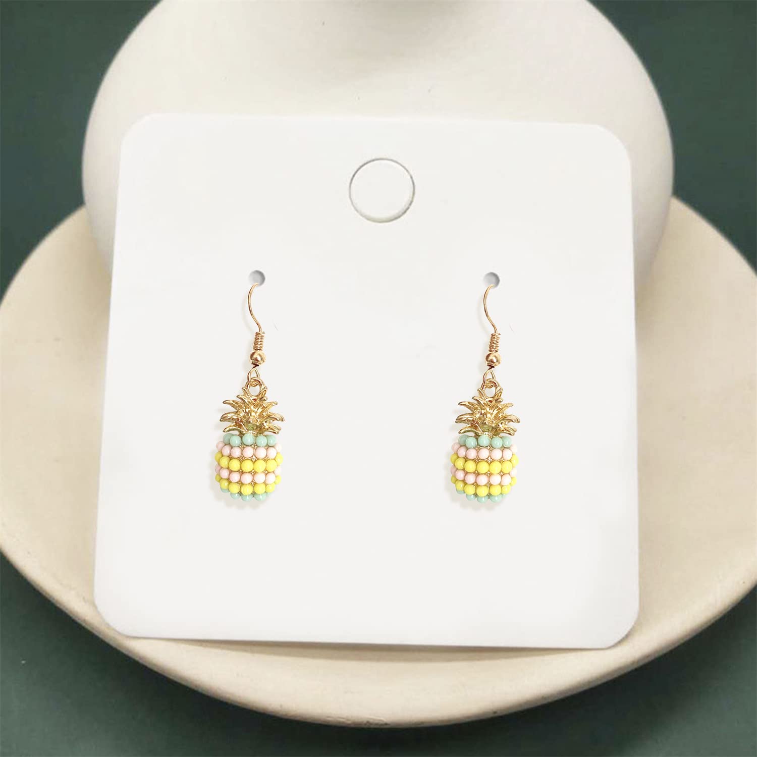 ANDPAI Handmade Classic Imitation Pearl Pineapple Stud Earrings - Elegant Dangle Drop Jewelry for Women | Perfect for Summer Outfits, Beach Vacations & Gift Giving