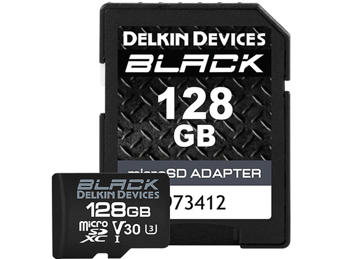 Delkin Devices 128GB MicroSDXC Card - UHS-I U3 V30 Class 10 - High Speed Memory Card for 4K Video, Photography, Drones & Gaming - Black