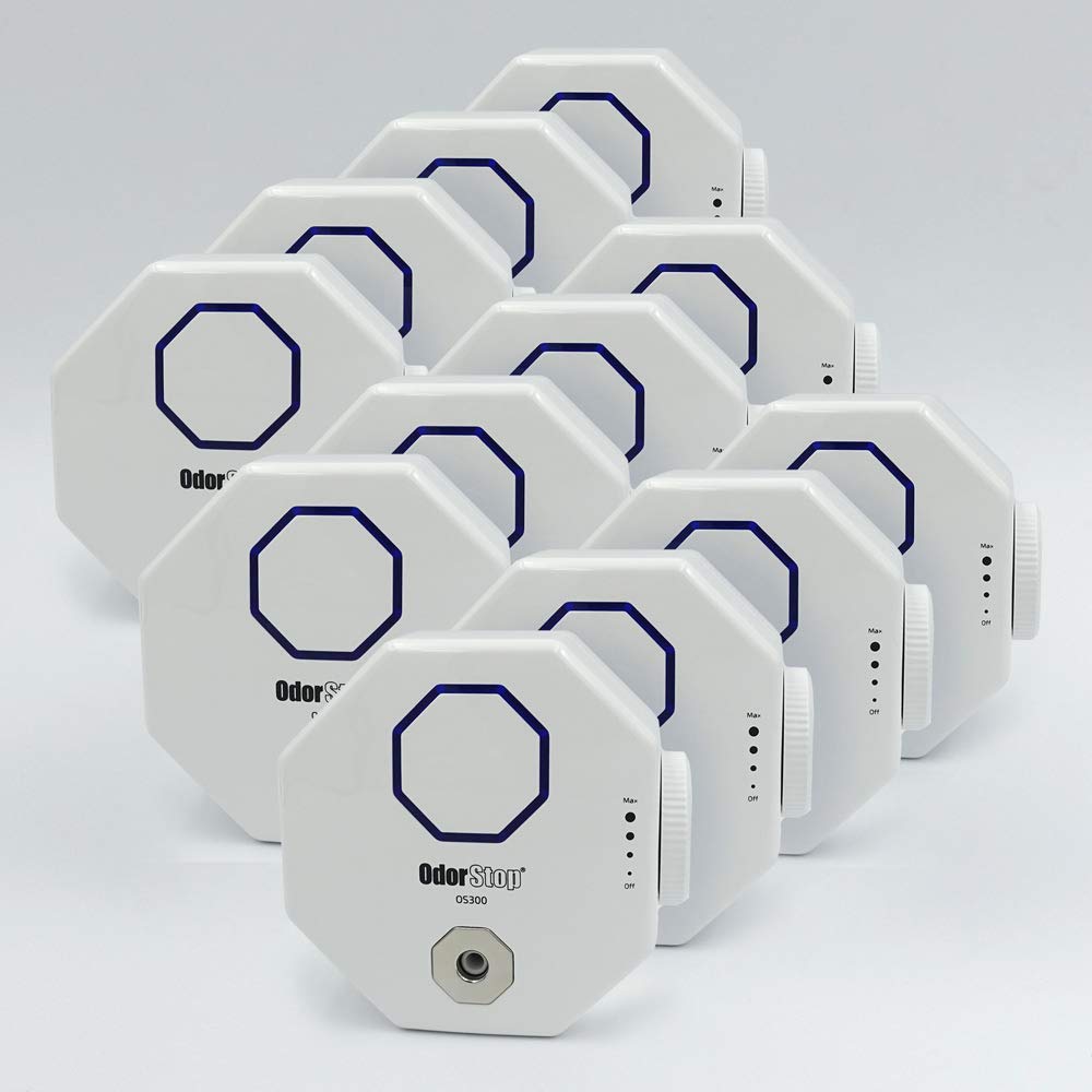 OdorStop OS300-12 Mini Ozone Generator Air Purifier & Ionizer - 12 Pack for Home, Office, Car, Pet Areas - Eliminates Odors, Purifies Air in Small Spaces