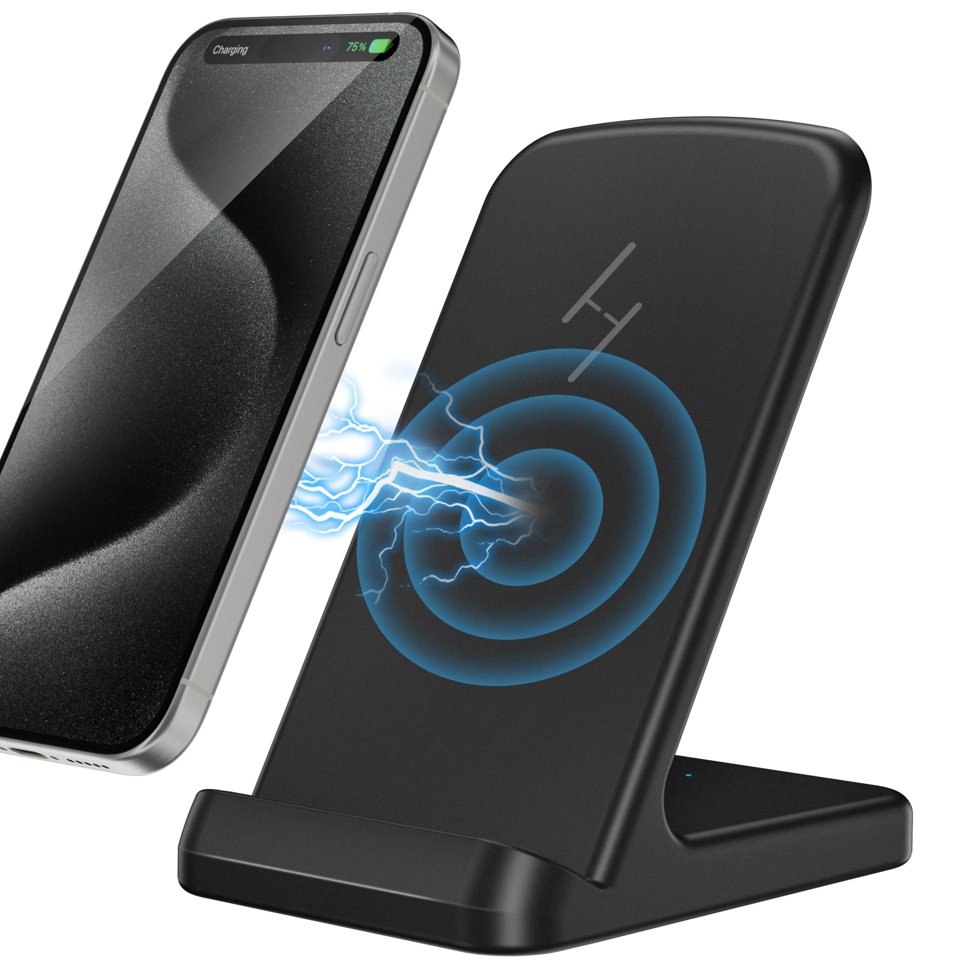 Zestiq 15W Fast Wireless Charging Stand - Qi Certified for iPhone 16/15/14/13/12/11 Pro Max Plus & Samsung Galaxy S25/S24/S23/S22/S21/S20/S10 - Perfect for Bedside, Office Desk & Nightstand Charging