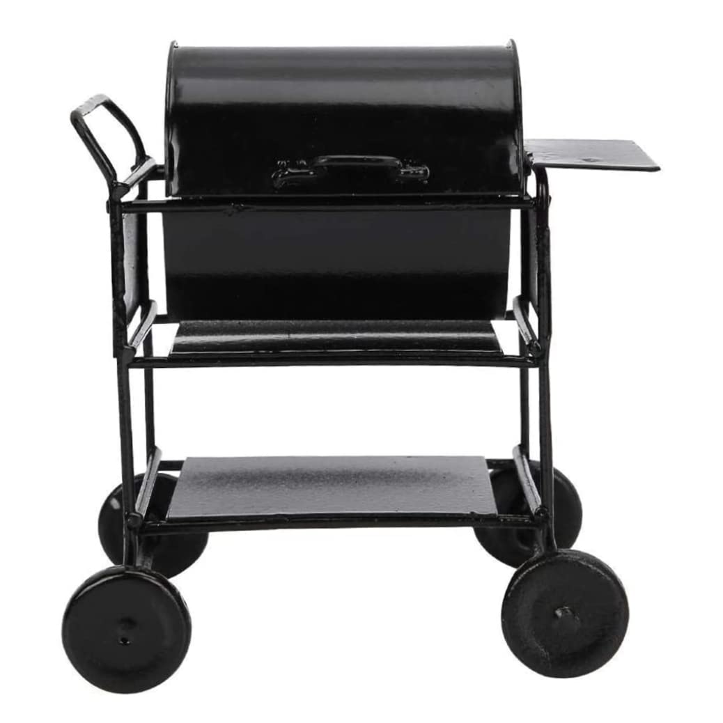Miniature Dollhouse Kitchen Furniture Set - BBQ Grill, Roasting Oven & Food Accessories for Pretend Play | Perfect for Dollhouse Decor, Kids Role Play & Collectors Display