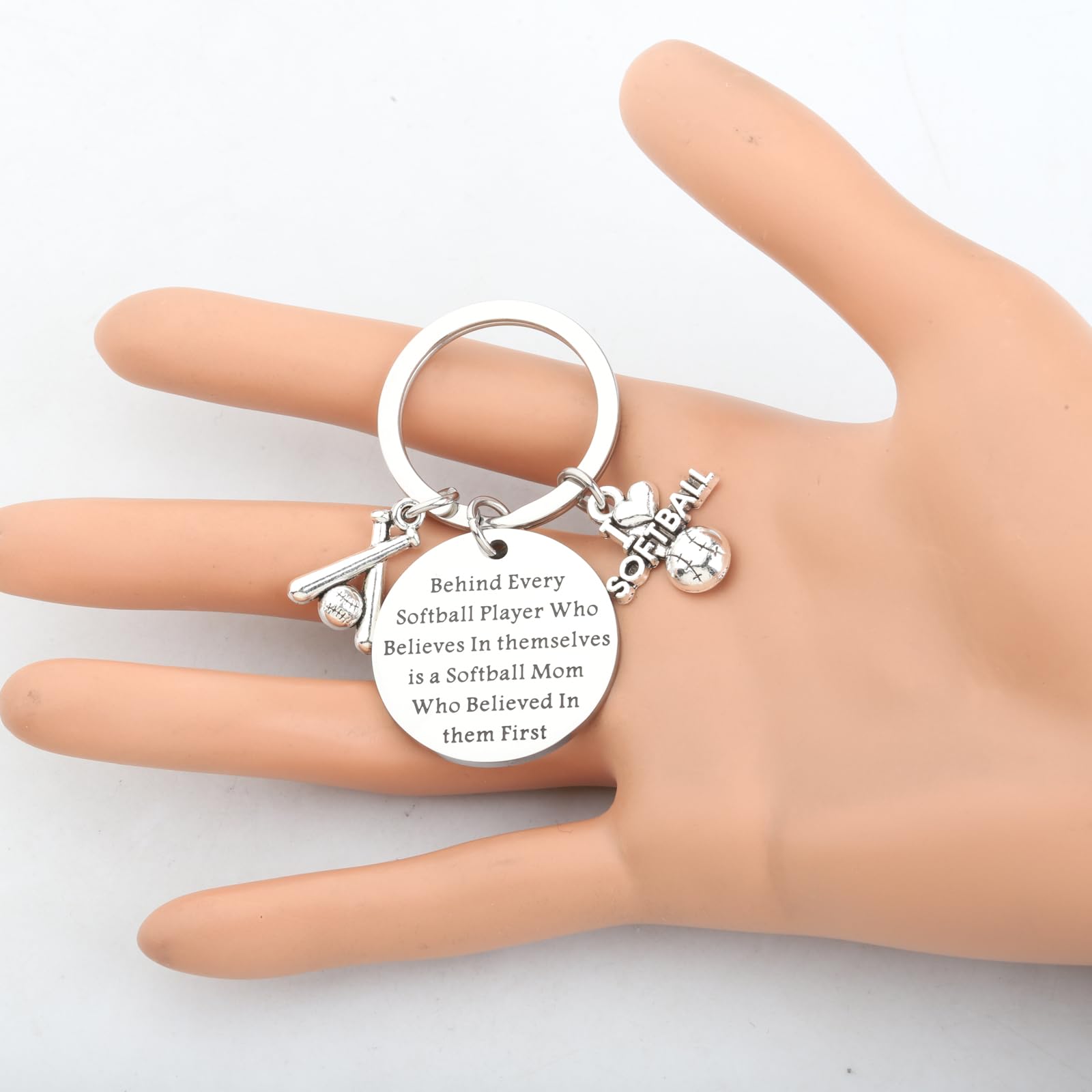 ENSIANTH Softball Mom Keychain - Thoughtful Appreciation Gift for Softball Coaches, Team Moms & Players - Perfect Mother's Day Present for Baseball Lovers - Great for Gameday, Practice & Everyday Use