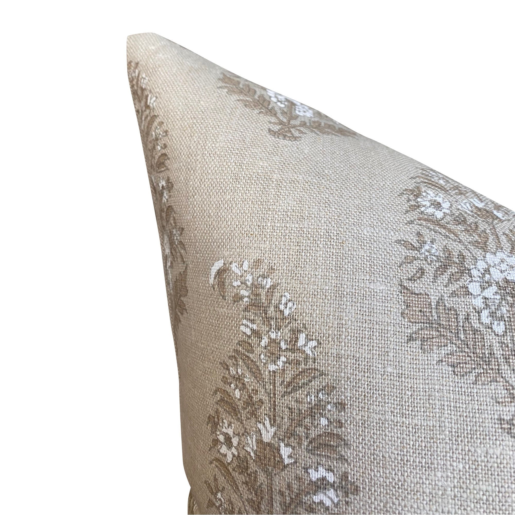 READY TO SHIP Designer Katie Leede Mughal Gardens Pillow in Dove - Luxury Decorative Throw Pillow for Sofa, Bed & Home Decor