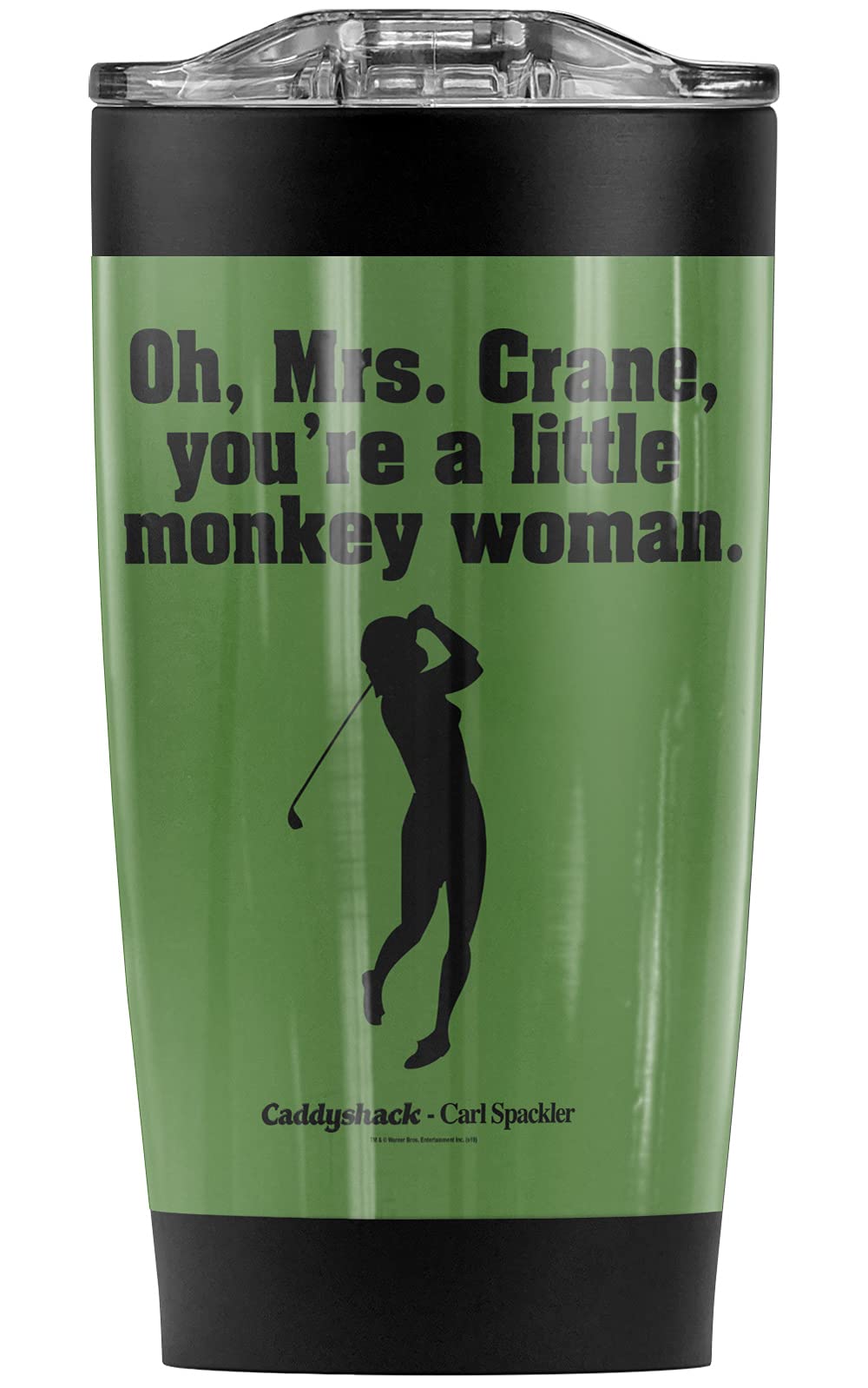 Logovision Caddyshack Oh, Mrs. Crane 20oz Stainless Steel Tumbler - Vacuum Insulated Double Wall Coffee Travel Mug with Leakproof Sliding Lid | Keeps Hot & Cold Beverages Perfect Temperature | Ideal for Office, Commuting, Camping & Outdoor Activities