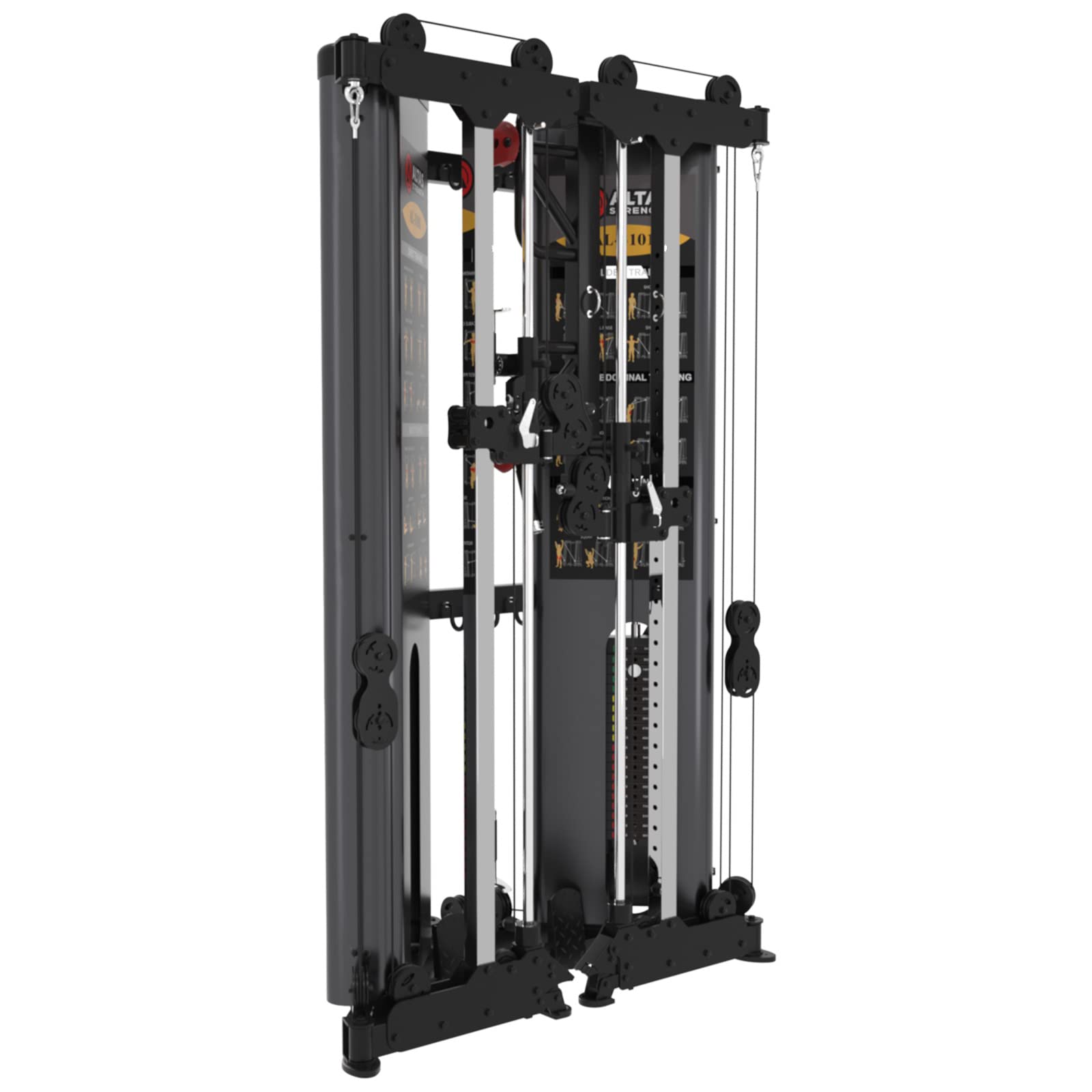 Atlas Strength Folding Home Gym Smith Machine with Pulley System - Squat Rack, Weight Bar & Accessories for Upper Body & Leg Strength Training - Perfect for Home & Commercial Fitness Workouts