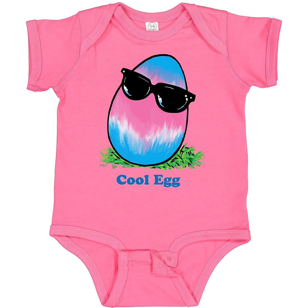 Easter Pink and Blue Cool Egg with Sunglasses Baby Bodysuit - Cute Infant Onesie for Easter Outfits & Photo Shoots