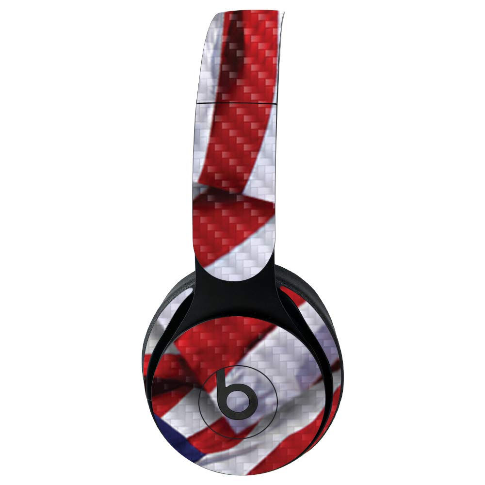 Premium Carbon Fiber Skin for Beats Solo Pro Wireless Headphones - Patriot Design | Protective & Durable Textured Cover | Easy to Apply & Remove | Made in USA | Perfect for Gym, Travel & Daily Use
