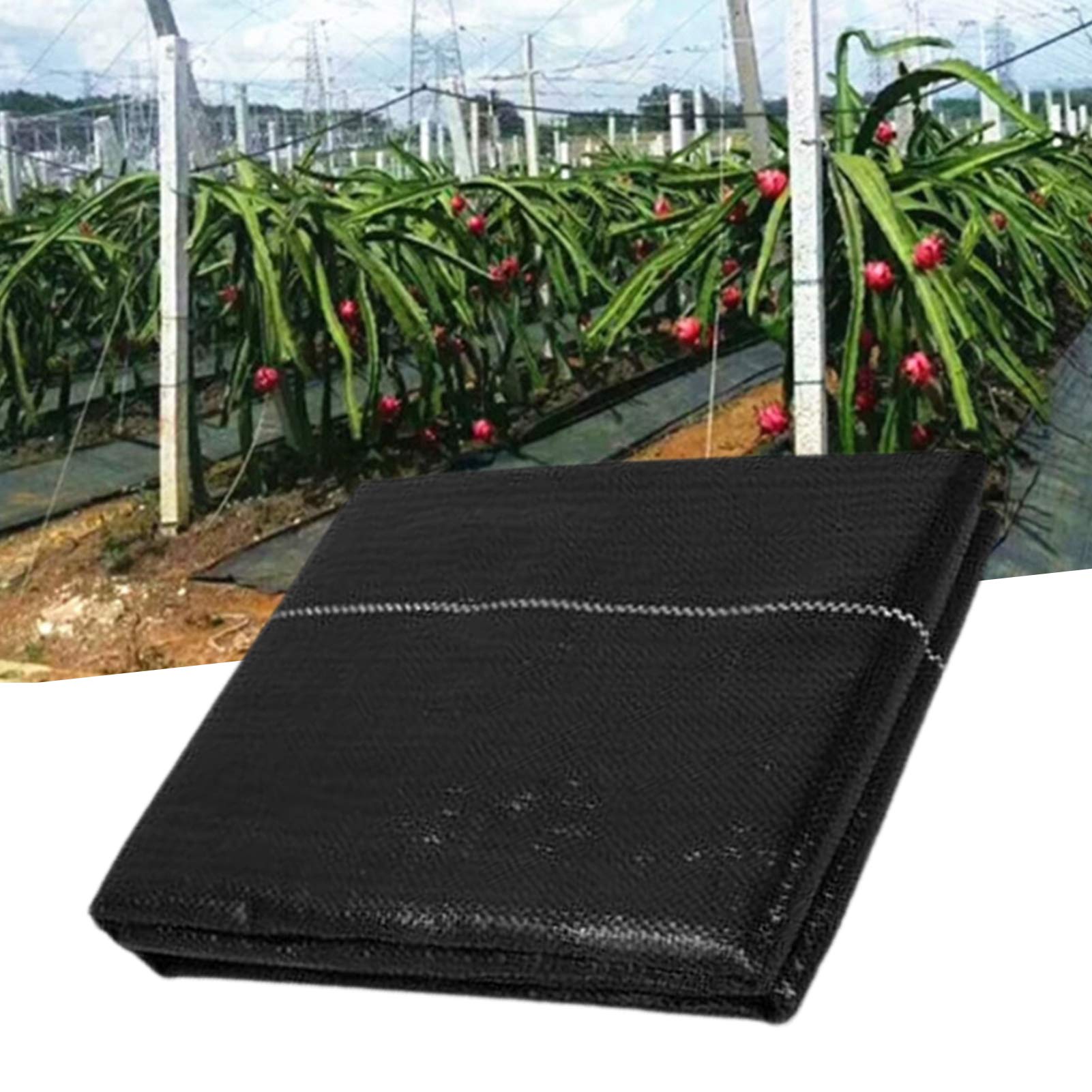 Premium Weed Barrier Fabric 6.5' x 300ft - Heavy Duty Landscape Fabric for Weed Control in Gardens, Orchards & Greenhouses | Durable Ground Cover Membrane to Prevent Weed Growth | Ideal for Vegetable Gardens, Yards & Commercial Landscaping (Black, Large Size)