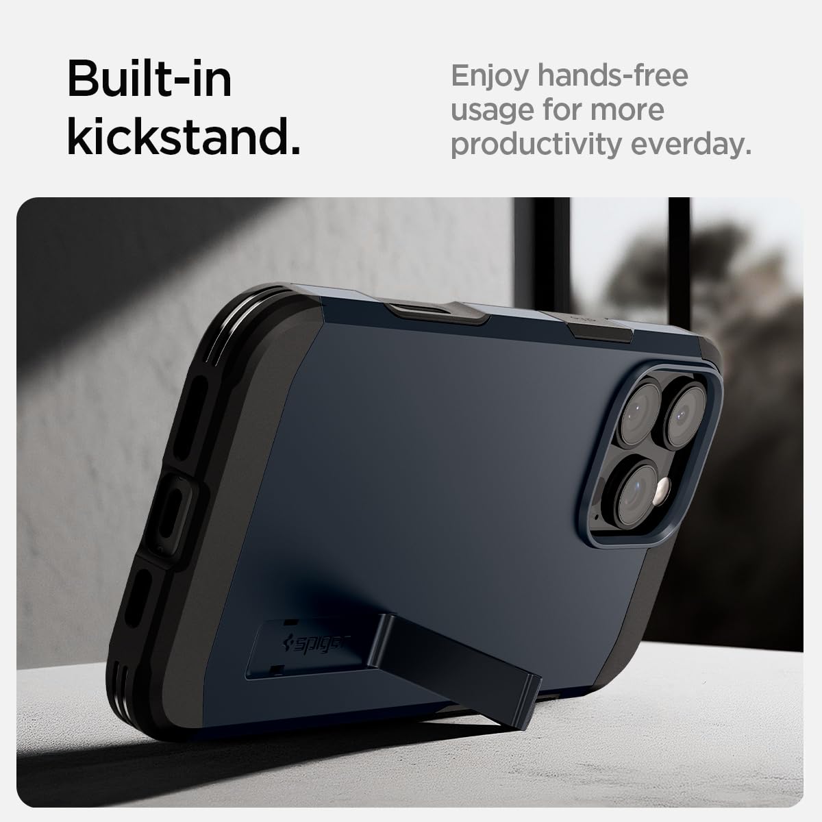 Spigen Tough Armor (Ai) MagFit iPhone 16 Pro Max Case with Camera Control Button Cover & Kickstand | Military-Grade Protection | Magsafe Compatible | Metal Slate | Perfect for Outdoor Adventures & Daily Protection