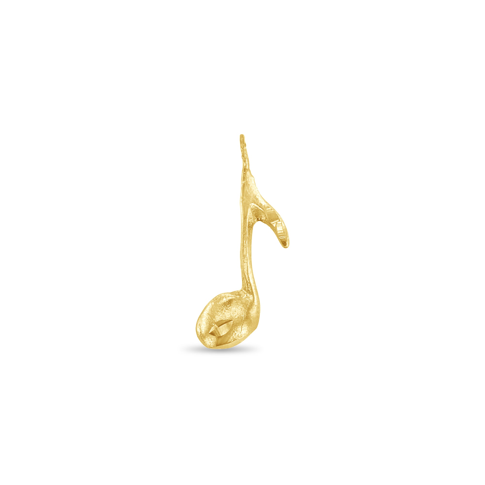 10k Yellow Gold Vintage Music Note Pendant with Diamond Cuts - Elegant Jewelry Gift for Women, Perfect for Anniversaries, Birthdays & Special Occasions