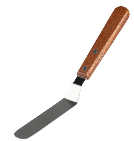 Premium Offset Spatula with Ergonomic Walnut Handle - Ideal for Baking, Cake Decorating & Kitchen Cooking Tasks