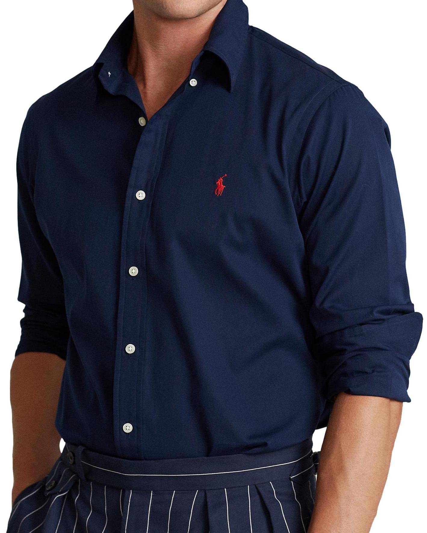 POLO RALPH LAUREN Men's Classic Fit Poplin Sport Shirt - Breathable Casual Button Down Shirt for Office, Business & Summer Outings