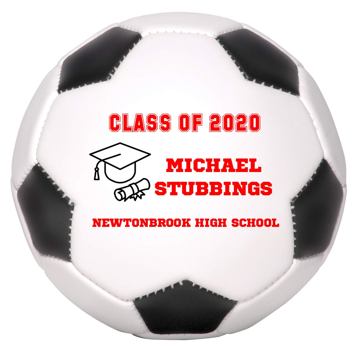 Custom Personalized 2025 Graduation Soccer Ball Gift - Class of 2025 Graduation Present for Boys & Girls - Perfect High School/College Graduation Keepsake - Great for Senior Year Memories & Team Celebrations