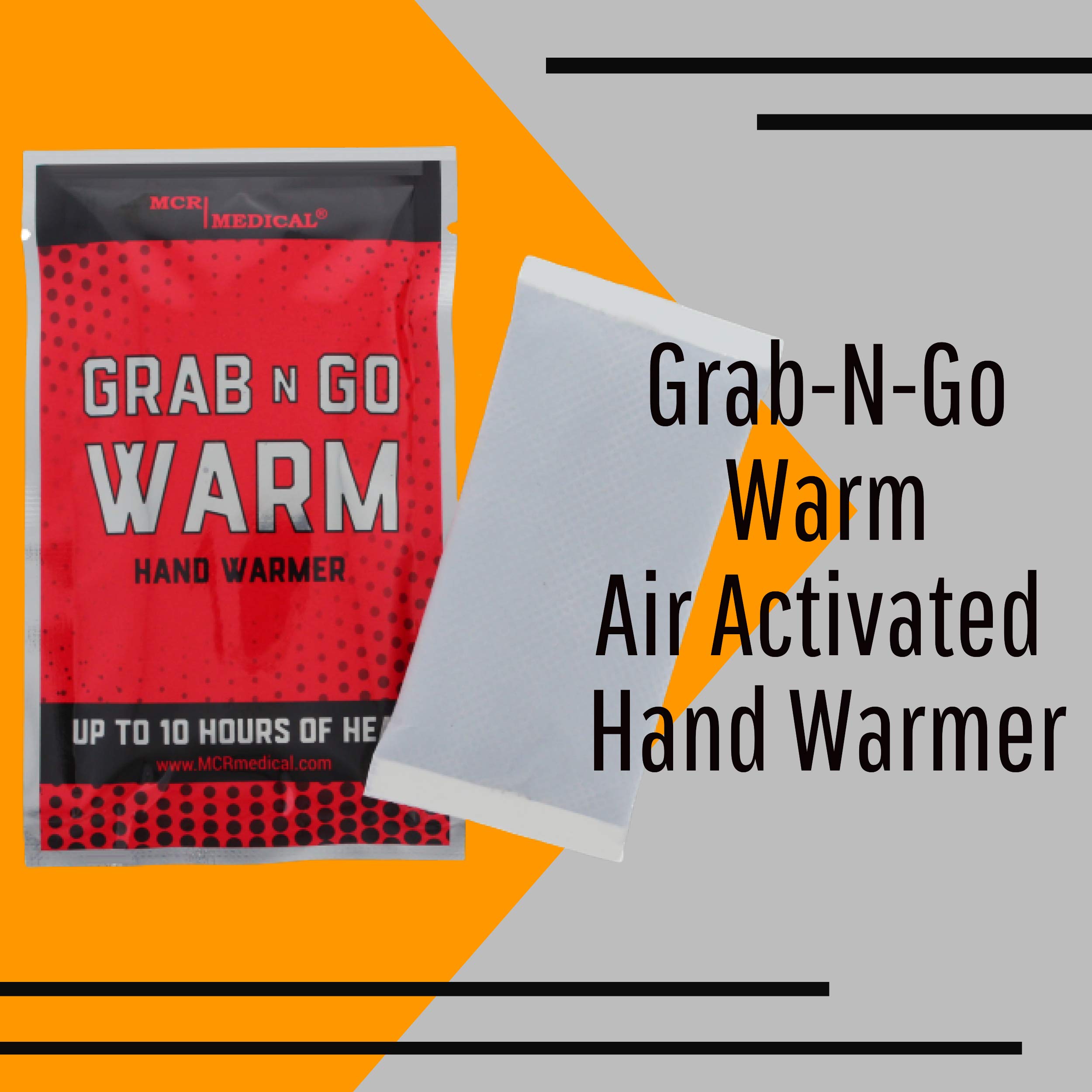 MCR Medical Grab-N-Go Warm Hand Warmer Pack of 200 | Reusable Hand Warmers for Cold Weather | Perfect for Outdoor Activities, Hunting, Camping & Winter Sports