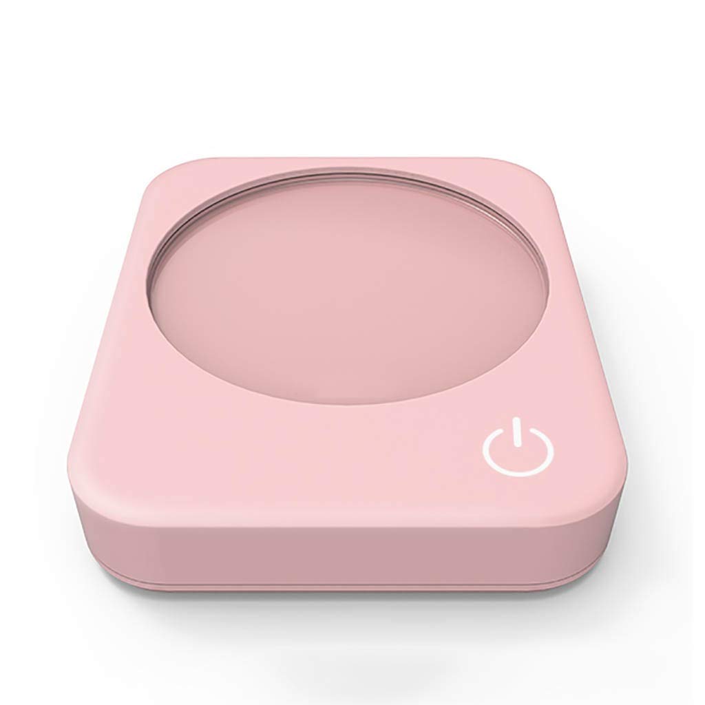 Electric Coffee Mug Warmer - 20W Desktop Beverage Warmer for Tea, Cocoa & Milk | Auto Shut-Off | Perfect for Office & Home Use | Ideal Gift for Coffee Lovers (Pink) | Keep Drinks Warm During Work Meetings, Study Sessions & Relaxing Evenings