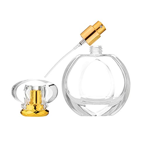 Beaupretty Vintage Style Crystal Empty Refillable Perfume Spray Bottle - Round Glass Bottle for Fragrance, Essential Oils & DIY Perfume - Perfect for Travel, Gifts & Home Decor