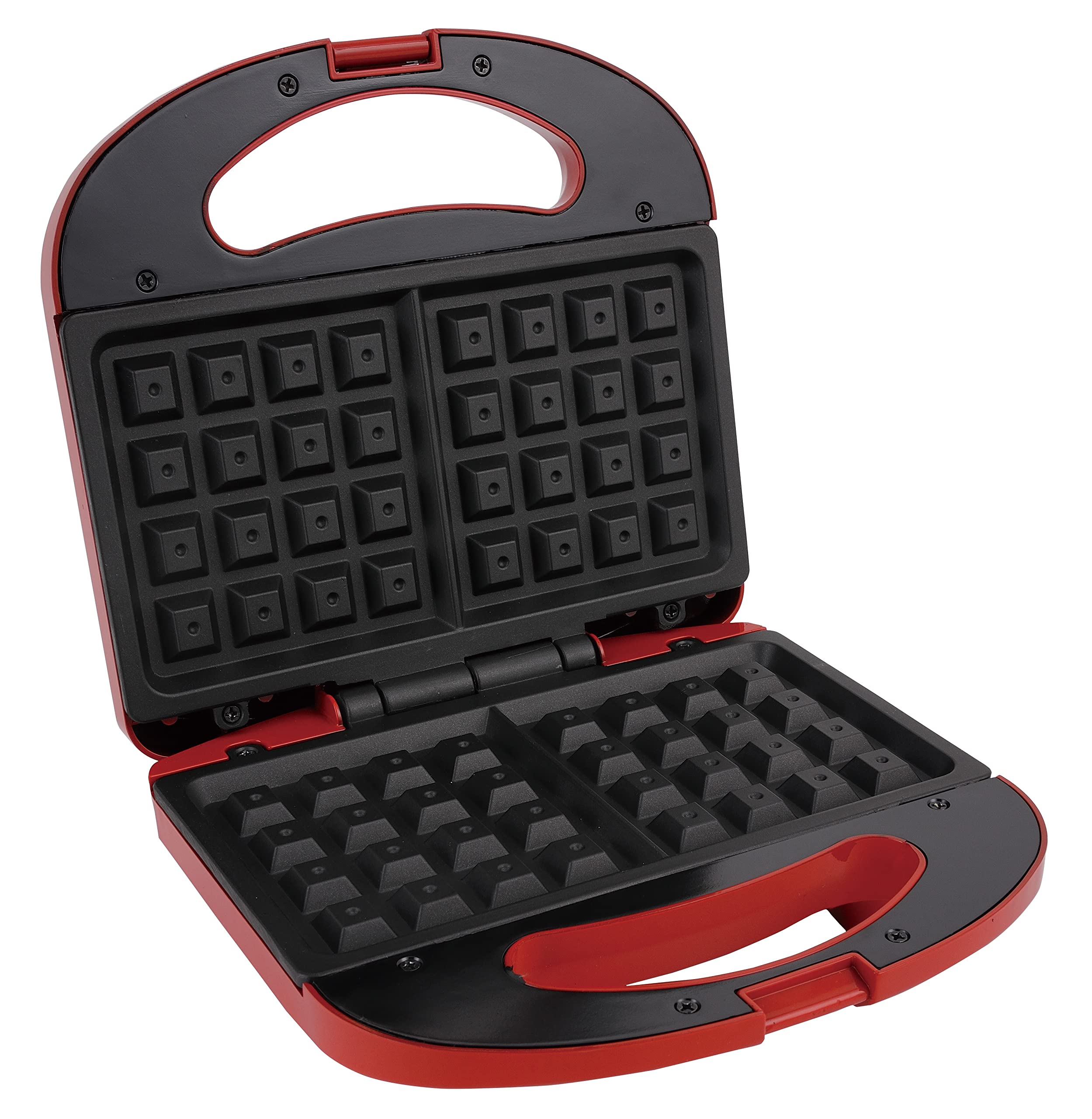 Better Chef Electric Waffle Maker - Non-Stick Waffle Iron with Preheat Indicator & Cord Storage, Compact Upright Design (Red) - Perfect for Breakfast, Brunch & Family Gatherings