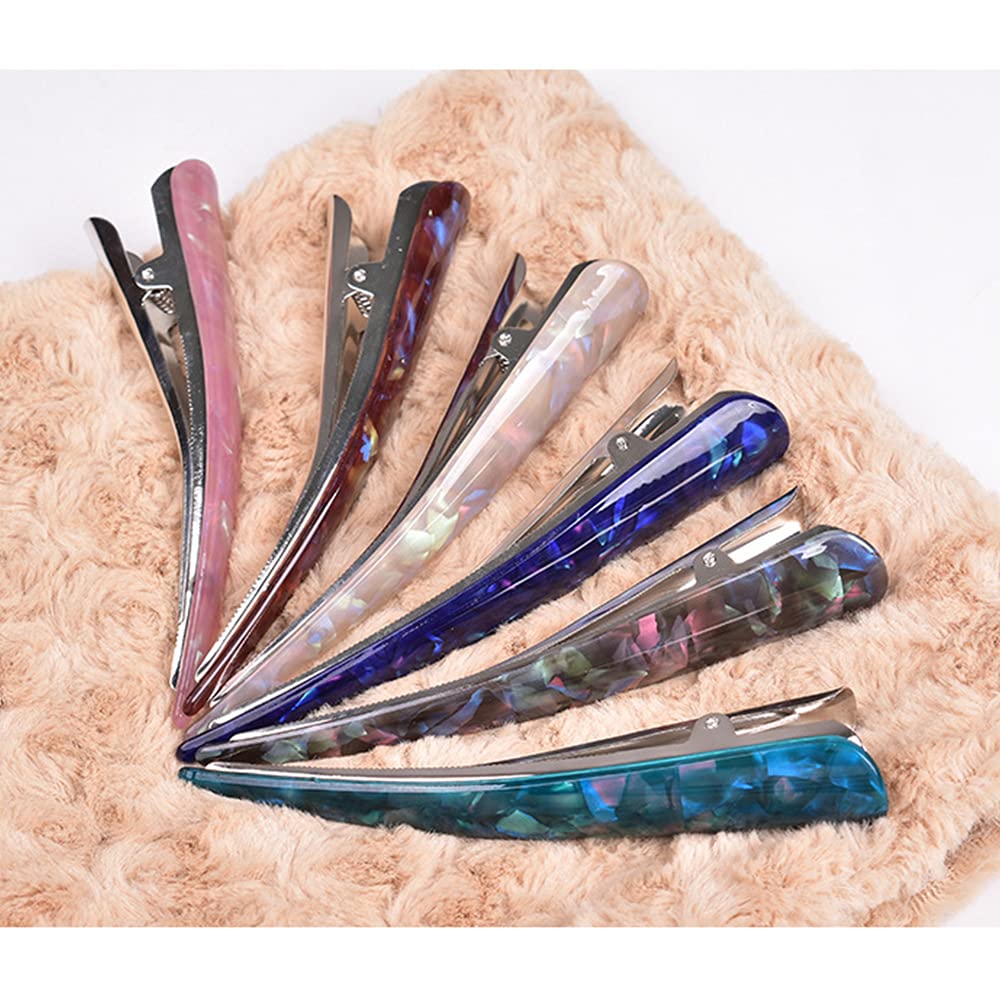 6Pcs Duck Teeth Bows Hair Clips - Acrylic Duckbill Hair Clips Mixed Colors, Fashionable Claw Hair Beak Barrettes for Women & Girls - Perfect for Parties, Weddings & Daily Styling