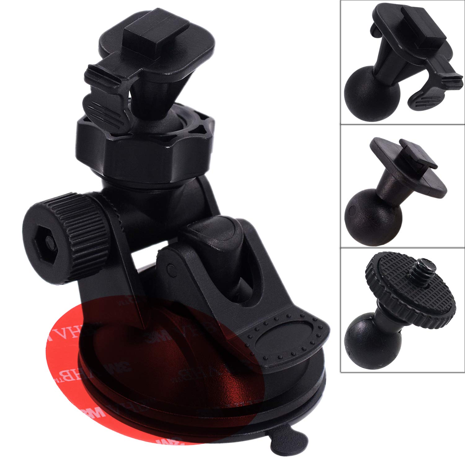iSaddle CH02A YI Dash Camera Mount Holder - Universal Car DVR Windshield & Dashboard Suction Mount for HD Video Recording - Perfect for Road Trips, Uber/Lyft Drivers & Fleet Vehicles