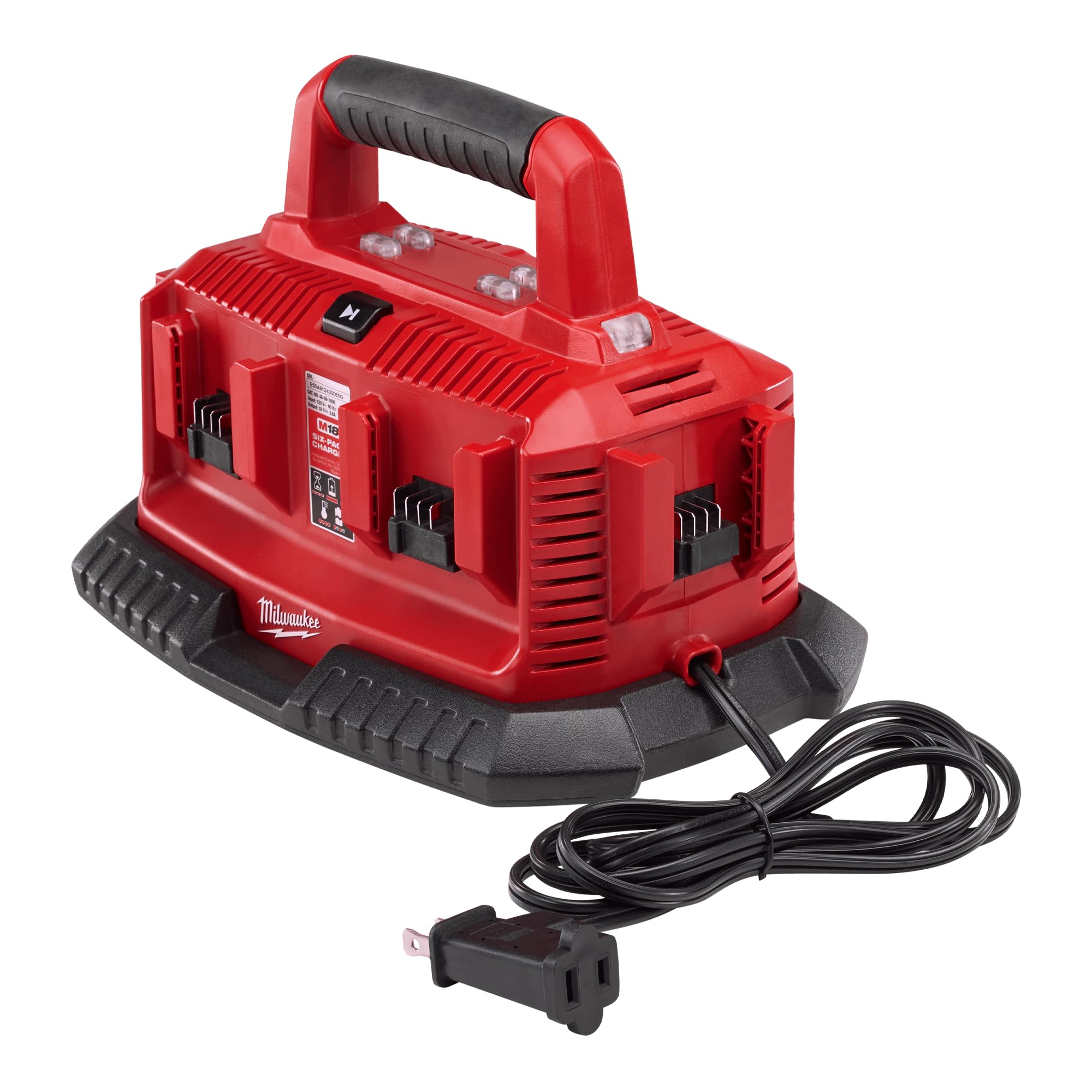 Milwaukee M18 Six Pack Sequential Charger 48-59-1806 - Fast Charging for M18 Lithium-Ion Batteries - Perfect for Power Tools, Job Sites & Professional Use