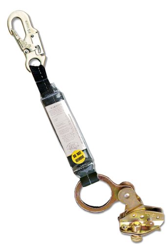 Guardian Fall Protection 01507 GRAB-R Rope Grab with Shock Pack - OSHA Compliant Safety Equipment for Construction & Roofing Work | Fall Arrest System for Workers at Heights