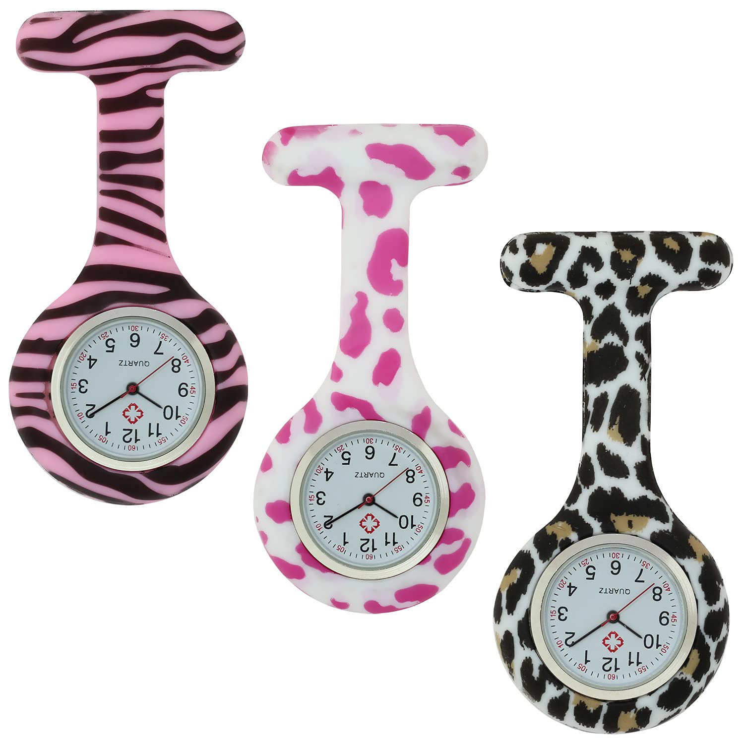 Silicone Nurse Watch - Waterproof Medical Pocket Watch for Doctors & Nurses - Brooch Tunic Fob Watch - Ideal for Healthcare, Hospital Shifts & Clinical Use