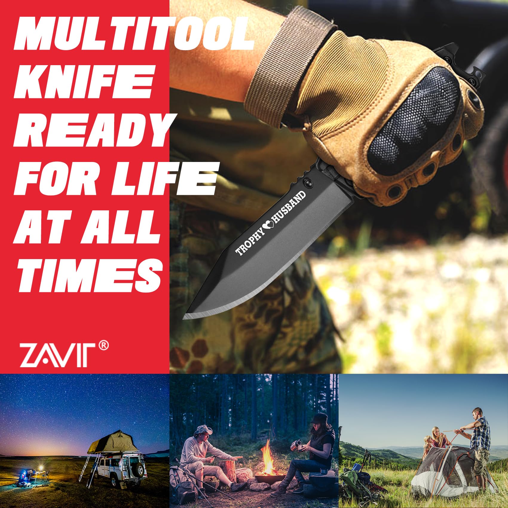 19-in-1 Multitool Knife for Husband - Perfect Gift for Valentine's, Christmas & Anniversaries - Outdoor & DIY Use