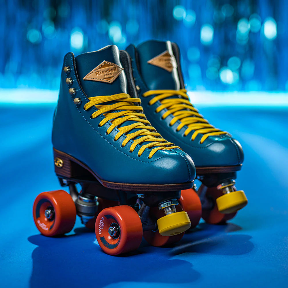 Riedell Crew Roller Skates for Women & Men - Ocean Blue Outdoor/Indoor Quad Skates with Comfortable Padding - Perfect for Rink, Park, Street Skating and Roller Derby