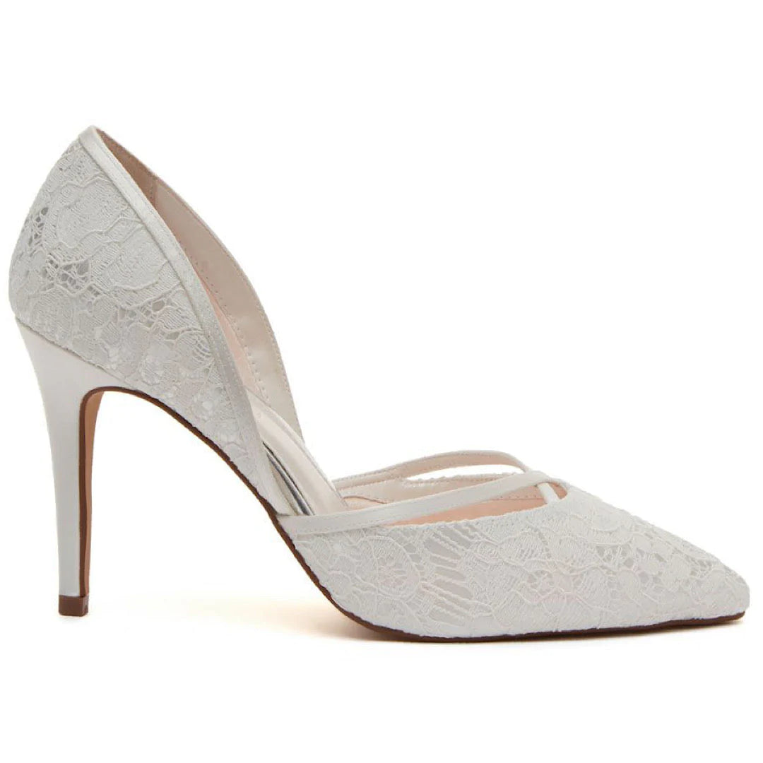 Rainbow Club Georgia Ivory Lace Wedding Heels - Elegant Bridal Shoes for Women, Perfect for Ceremony, Reception & Photoshoot