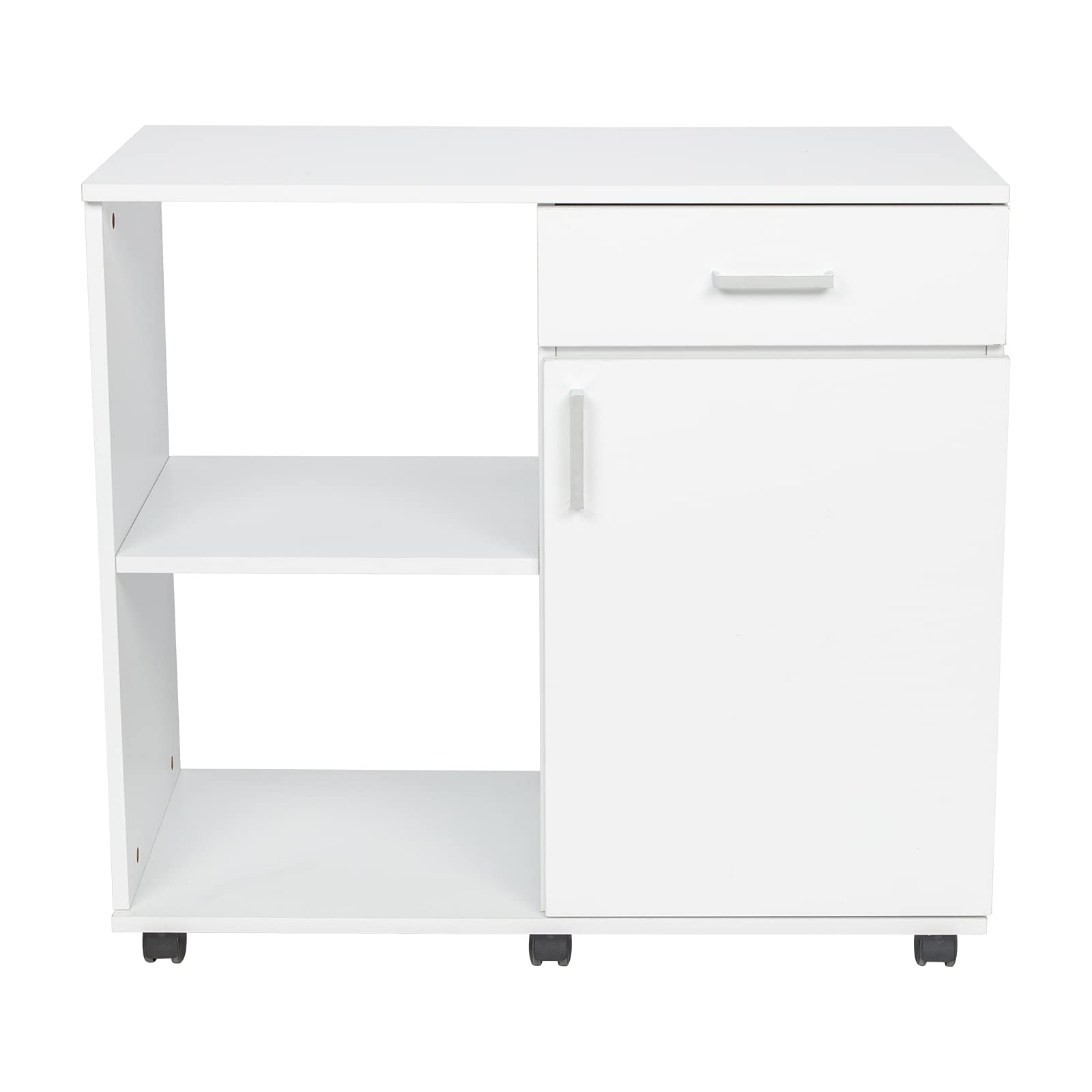 Well Hope Ted - 3-Tier Left & Right Frame MDF PVC Wooden Filing Cabinet, White - Perfect for Office, Home & School Document Storage & Organization