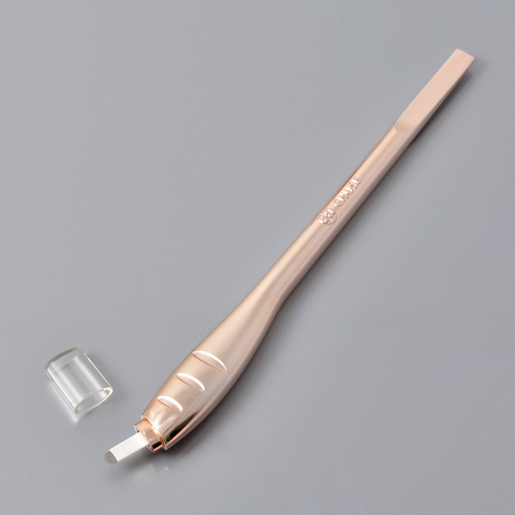 CHUSE M66 Disposable Microblading Pens – 5 Pack of 16 Pin 0.25mm U-Shape Blades – Professional Eyebrow Tattoo Tools for Precise Hair Strokes – Perfect for Salon, Spa & Home Microblading (Gold)