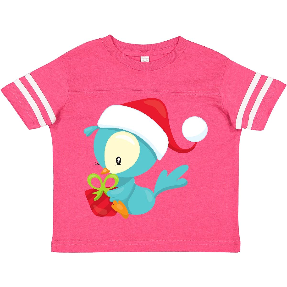 Inktastic Christmas Bird Toddler T-Shirt - Cute Santa Hat Holiday Gift for Kids | Perfect for Christmas Parties, Family Photos & Festive Outfits