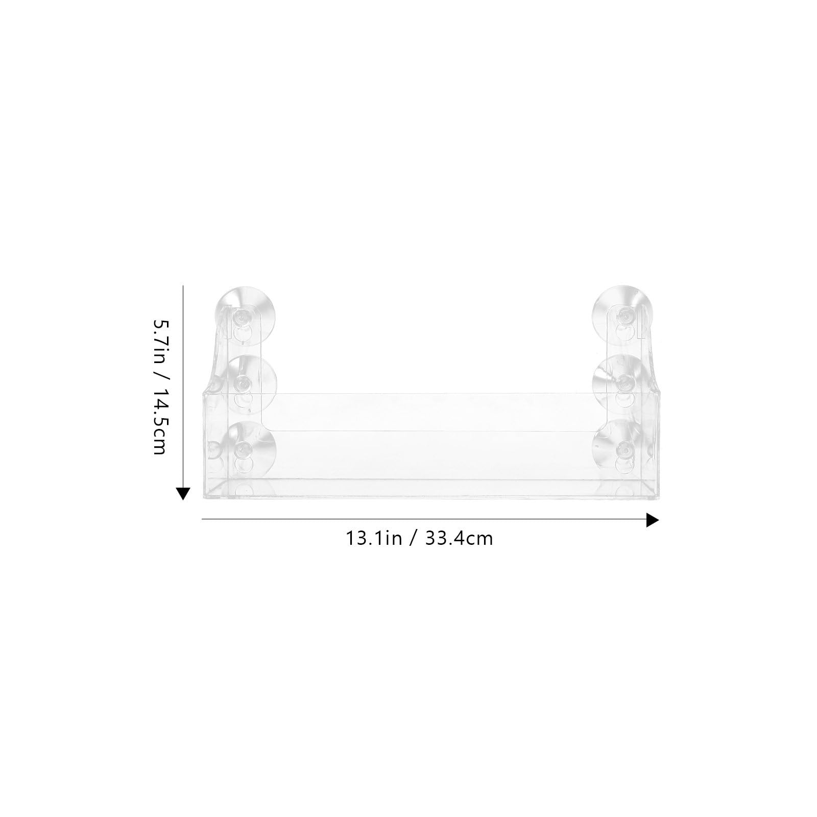 DOITOOL Clear Acrylic Refrigerator Organizer with Strong Suction Cups - 13.1 x 5.7 Inch Space-Saving Shelf for Spices, Oil Jars, Condiments - Perfect for Kitchen, Pantry & Refrigerator Organization